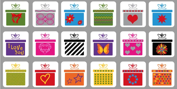 Kleurrijke giftboxes — Stockvector