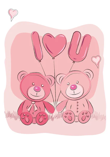 Cute Teddy bears — Stockvector