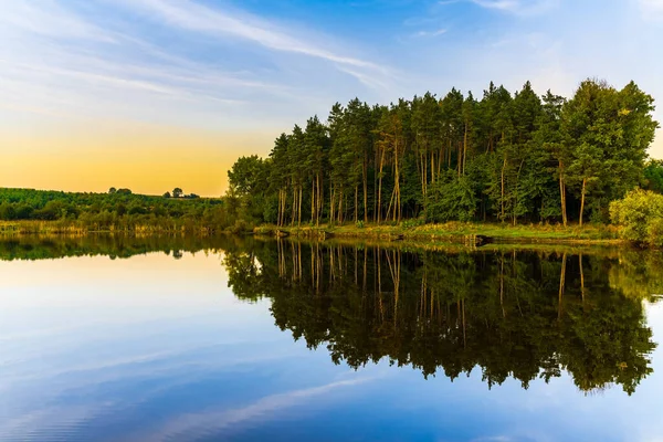 Coucher Soleil Paysage Sur Lac — Photo