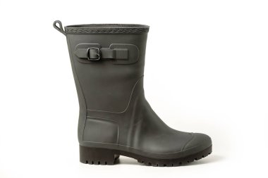 Men's Slate Grey Rubber Boots Isolated on White