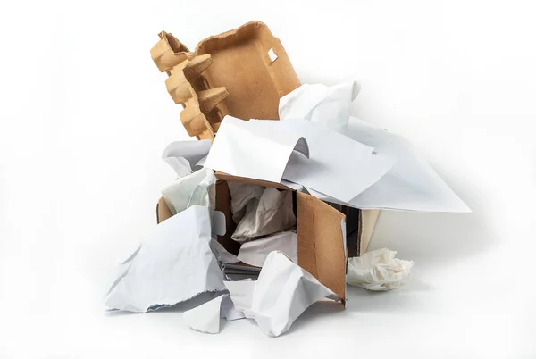 Pile of paper ready to recycle, isolated on white background