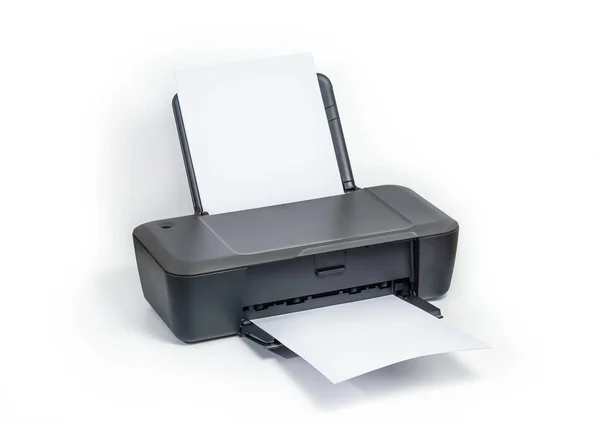 灰色喷墨打印机在白色背景上隔离 包含剪切路径 — 图库照片