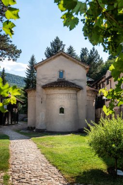 Orthodox Christian Monastery. Serbian Monastery of Saint Nicholas (Manastir Nikolje). 15th century monastery located in Ovcar-Kablar gorge, near Ovcar Banja, Serbia, Europe