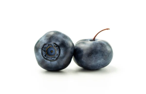 Blueberry Two Fresh Blueberries Isolated White Background Clipping Path Included — Foto de Stock