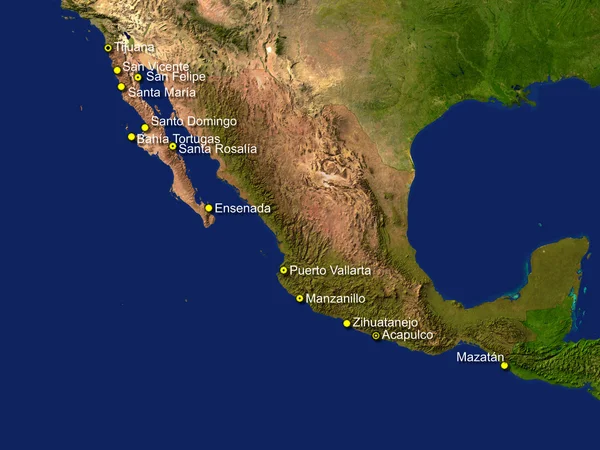 メキシコ地図 — ストック写真