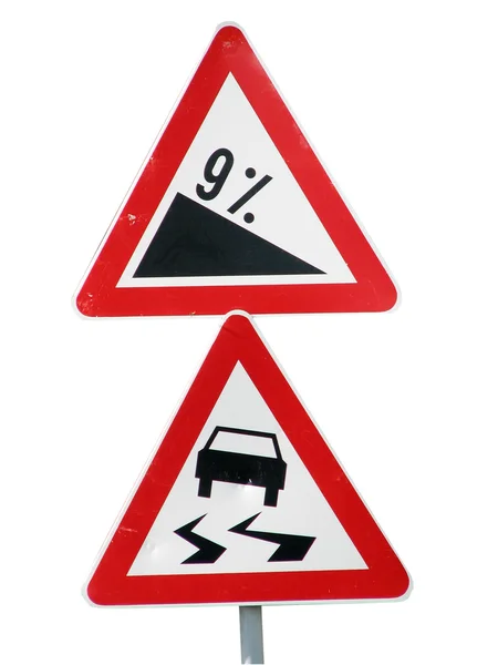 Üçgen trafik işareti — Stok fotoğraf