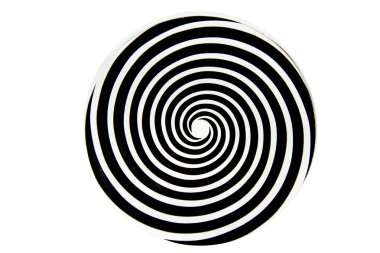 Black and white hypnotic whirlpool shape clipart