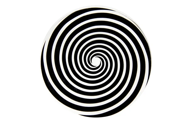 Black and white hypnotic whirlpool shape — Stock Photo, Image