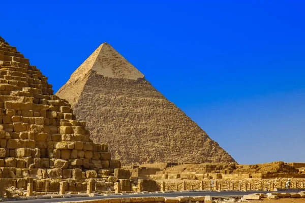 Vista Das Pirâmides Gizé Kairo Egito — Fotografia de Stock