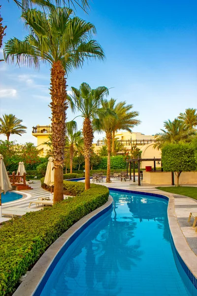 Pohled Luxusní Resort Egyptě — Stock fotografie
