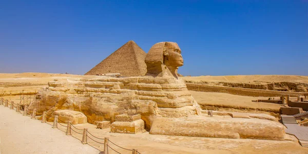 Μεγάλο Μνημείο Της Σφίγγας Στη Γκίζα Κάιρο Αίγυπτος — Φωτογραφία Αρχείου