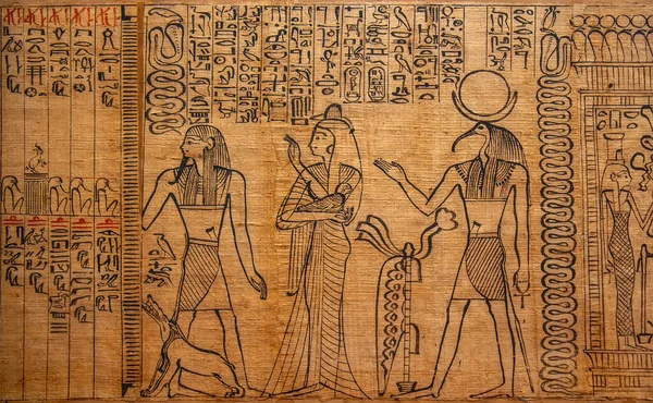 Ancient Papyrus Cairo Museum Egypt Detail — Stockfoto