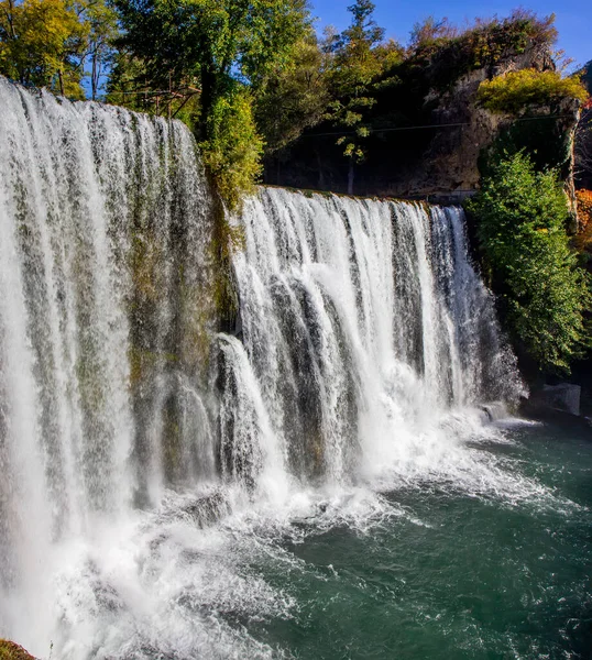 Cachoeira Jajce Famosa Bósnia Herzegovina — Fotografia de Stock