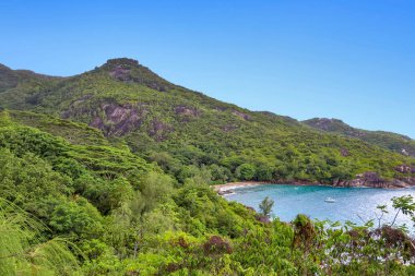 View of the beach on the Seychelles island