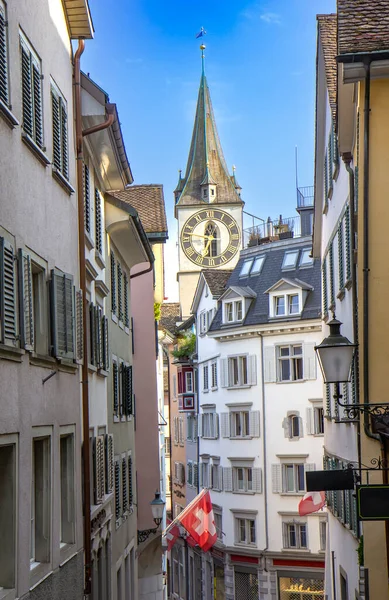 View of the street in Zurich in Swiss