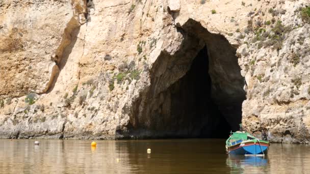 Grotta Sul Mare Interno Gozo Malta — Video Stock