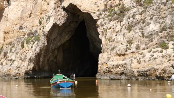 Caverna Mar Interior Gozo Malta Vídeo De Stock Royalty-Free