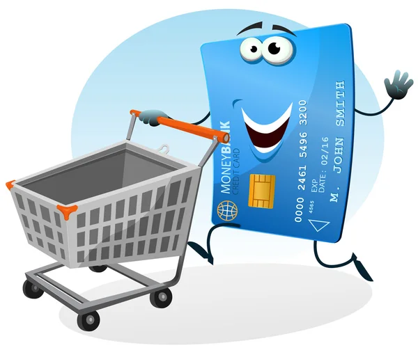 Compras con tarjeta de crédito — Vector de stock