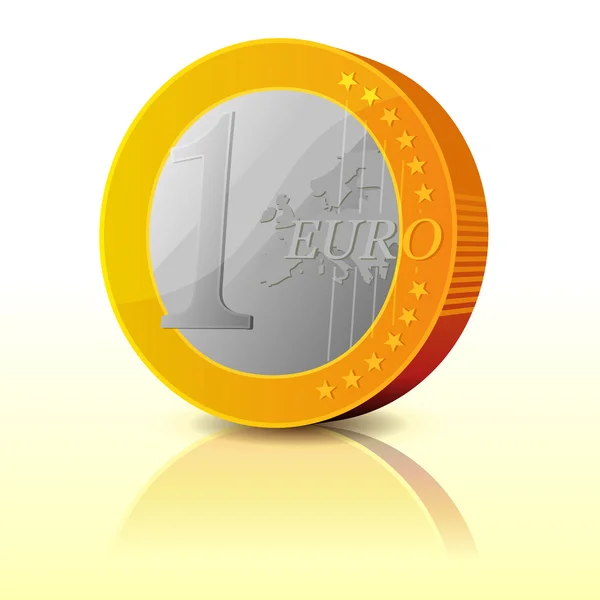 Moneda de dibujos animados simple euro — Vector de stock