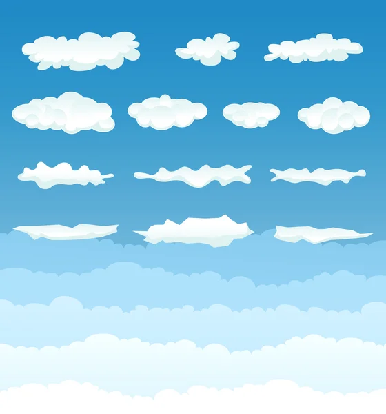 Colección de nubes — Vector de stock