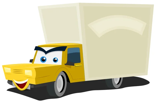 Cartoon Delivery Truck Character — Stock Vector