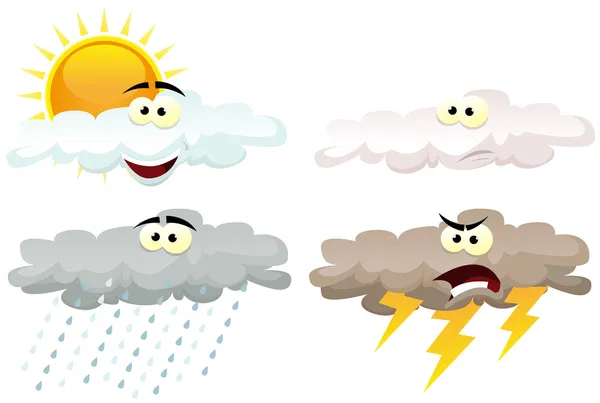 Weather Icons Characters — Stock Vector