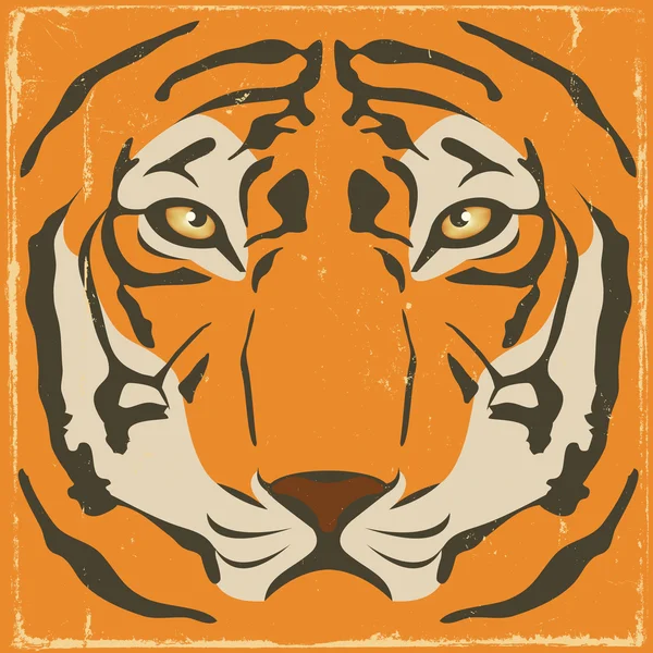 Vintage Tiger rayas en Grunge fondo — Vector de stock