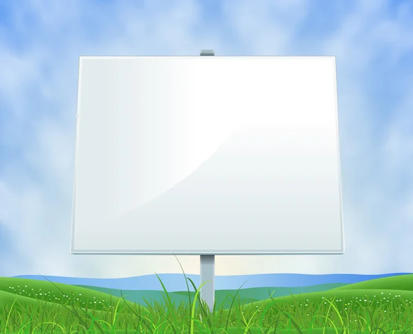 Spring Or Summer Landscape White Billboard — Stock Vector