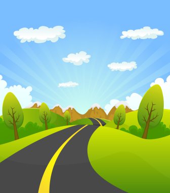 Spring Or Summer Road To The Mountain clipart