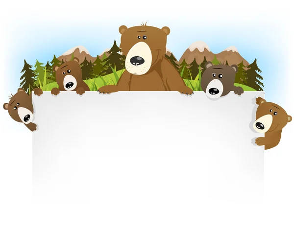 Carino sfondo famiglia orso — Vettoriale Stock