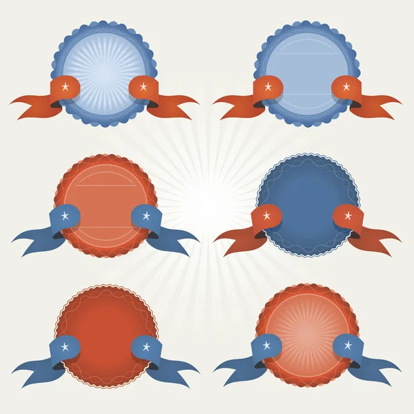 Retro vintage afiş, kurdeleler ve bayrakları