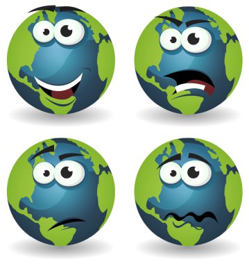 karikatür earth simgeler duygular