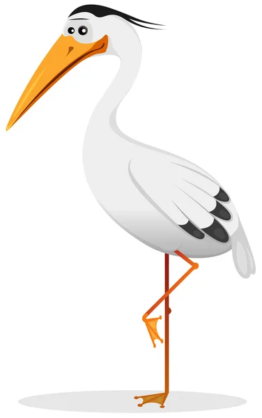 Cartoon heron vogel — Stockvector