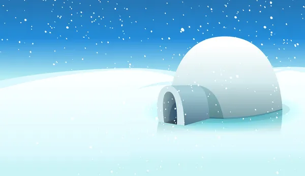 雪屋和极地冰背景 — 图库矢量图片