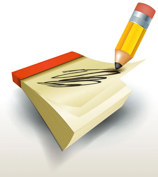 Kreslicí pero na poznámky — Stockový vektor