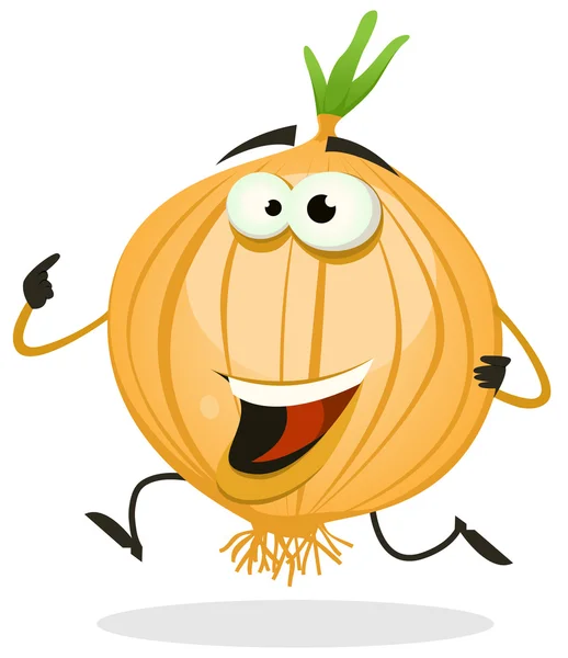 Cartoon Happy Onion Character — Stock Vector