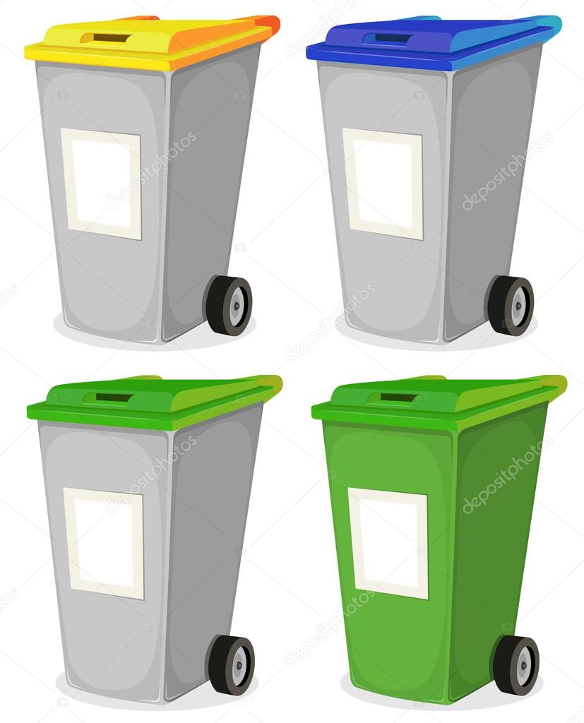 Set Of Urban Recyclable Trash Bin