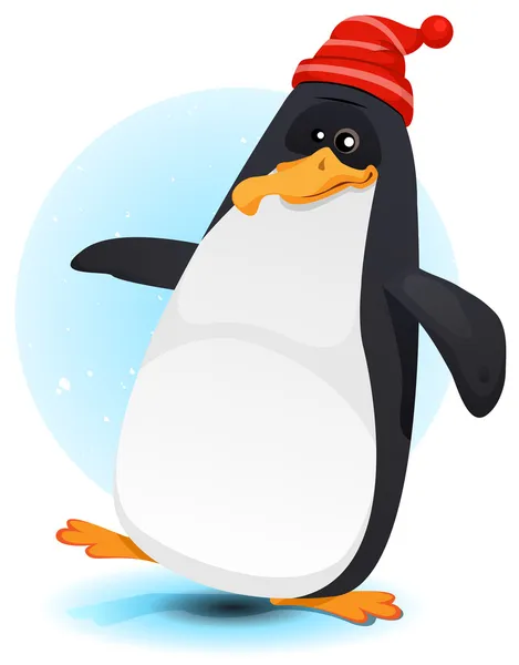 Glücklich wandelnder Nordpol-Pinguin — Stockvektor
