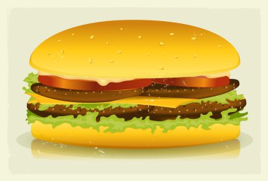 Grunge uzun burger poster dokulu