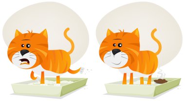 Cat Litter, Before And After clipart