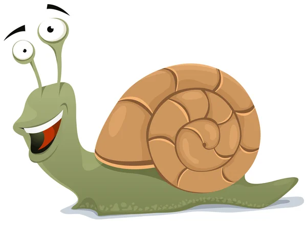 Caractère d'escargot heureux — Image vectorielle