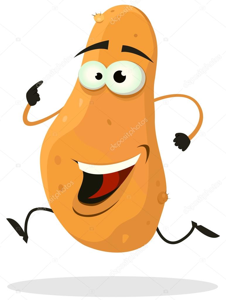 Cartoon Happy Potato Character Running