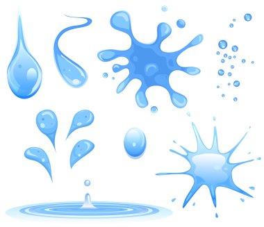 Water Drops And Splashes Set clipart