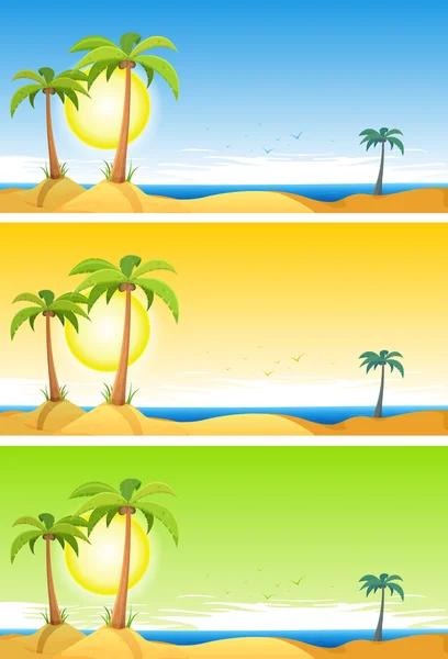 Ensemble de plage tropicale d'été — Image vectorielle