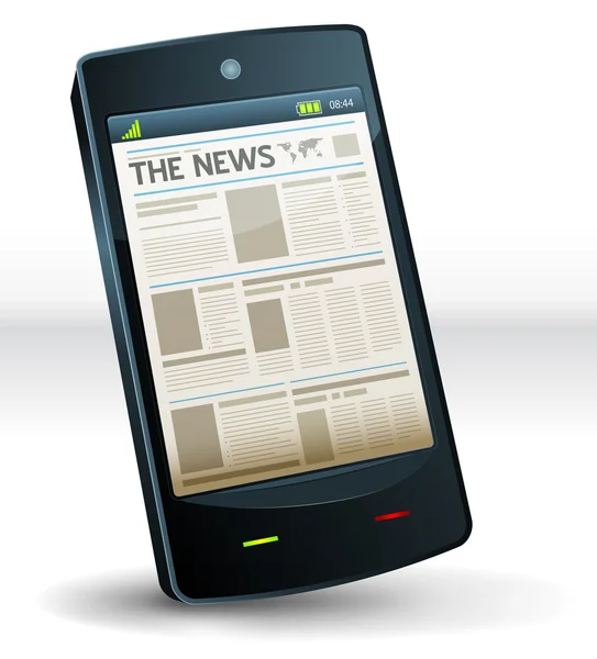 Газета в мобильном телефоне — стоковый вектор