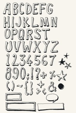 Doodle tam alfabe seti