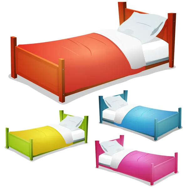 Cartoon Bed Set — Stock Vector