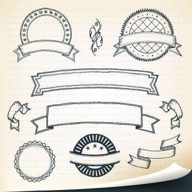 Doodle afiş ve tasarım öğeleri