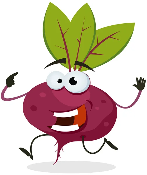 Cartoon Happy Beet Character — Stock Vector