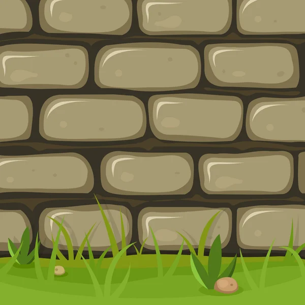 Muro de piedra rural de dibujos animados — Vector de stock